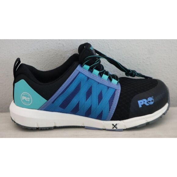 Timberland Pro Women's Sz 8.5W Black/Aqua Radius Comp Toe Work Shoes - Picture 7 of 11